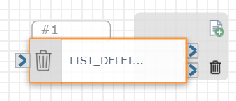 The Delete List Item action on a blank board